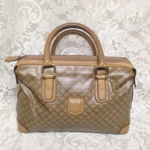 Celine, Paris, Italy Beige Macadam Handbag 12in x 7in x 4in