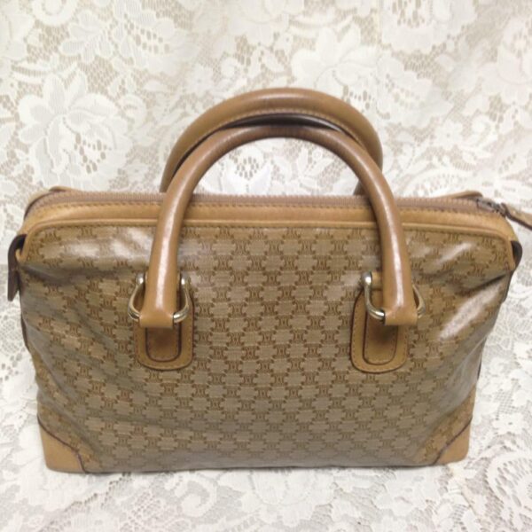 Celine, Paris, Italy Beige Macadam Handbag 12in x 7in x 4in