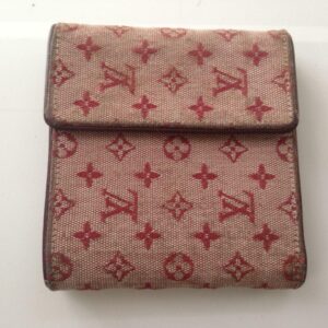 Authentic Louis Vuitton Pink Canvas Compact Bifold Wallet 5in x 4in (CA0011)