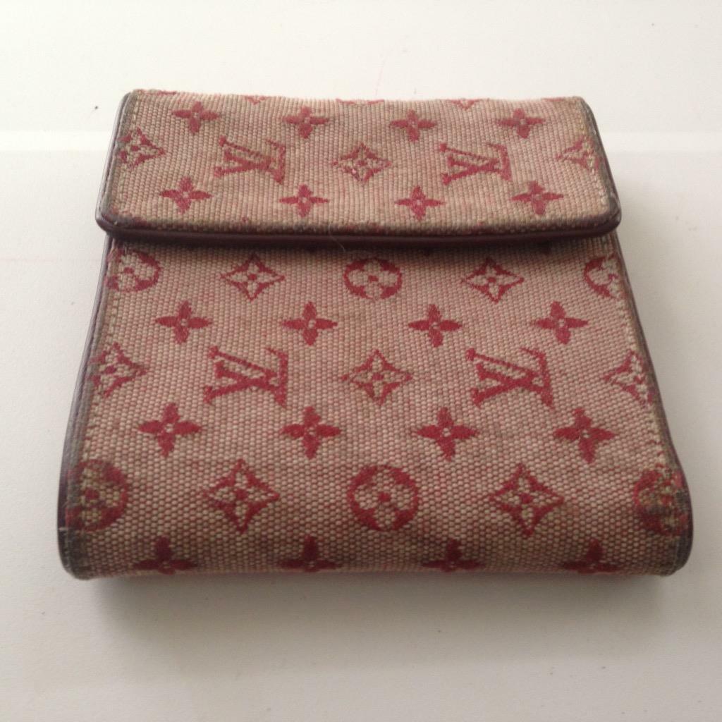 Authentic Louis Vuitton Pink Canvas Compact Bifold Wallet 5in x 4in (CA0011)