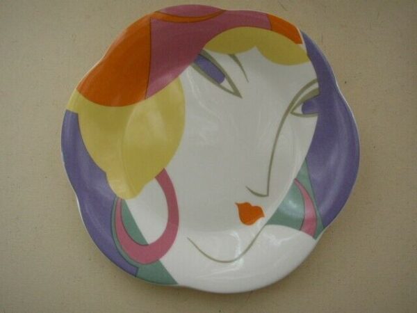 Pair of Art Deco Style Portrait Collectible Art Plate