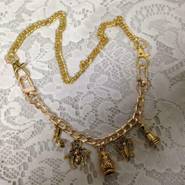 Beautiful GoldTone 5-Charm 8.5in Bracelet or 25in Necklace