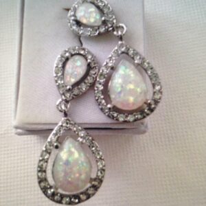 Elegant, Opaline Chandelier, Dangling Earrings