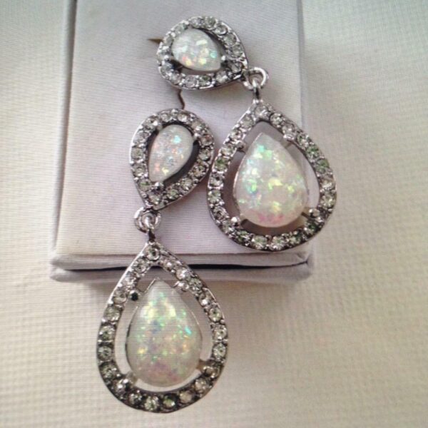 Elegant, Opaline Chandelier, Dangling Earrings