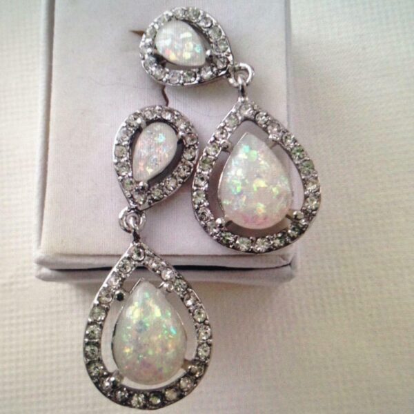 Elegant, Opaline Chandelier, Dangling Earrings