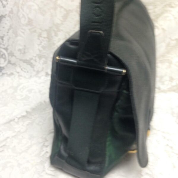 Louis Vuitton Green Nylon Black Leather Travel- Business Bag 15in x 12in x 4in