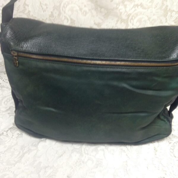 Louis Vuitton Green Nylon Black Leather Travel- Business Bag 15in x 12in x 4in