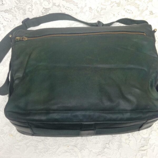 Louis Vuitton Green Nylon Black Leather Travel- Business Bag 15in x 12in x 4in