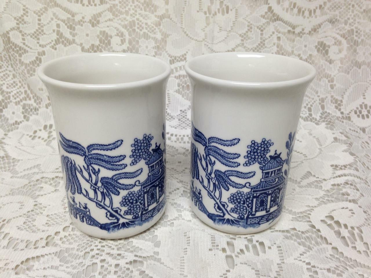 Vintage, English, Blue Willow 2pc Mug Set