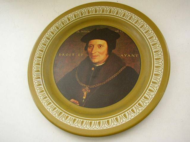 Vintage, Ohio Art, 10in Plate, Sir Brian Tule, By Hans Holbein, The Younger