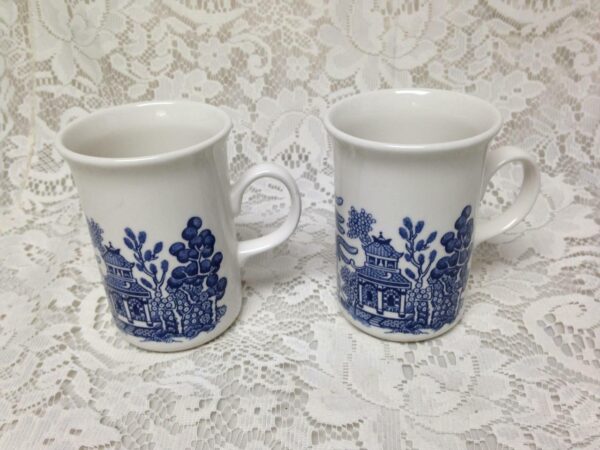 Vintage, English, Blue Willow 2pc Mug Set