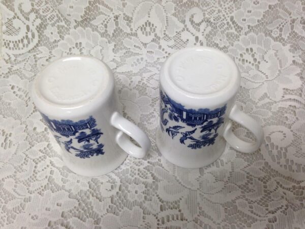 Vintage, English, Blue Willow 2pc Mug Set