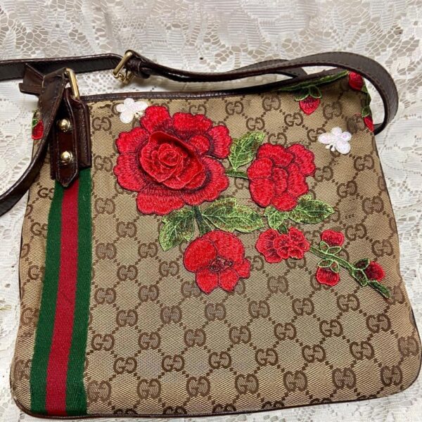 Vintage Gucci Brown Mono Sherry Line CB Bag 10in x 10in