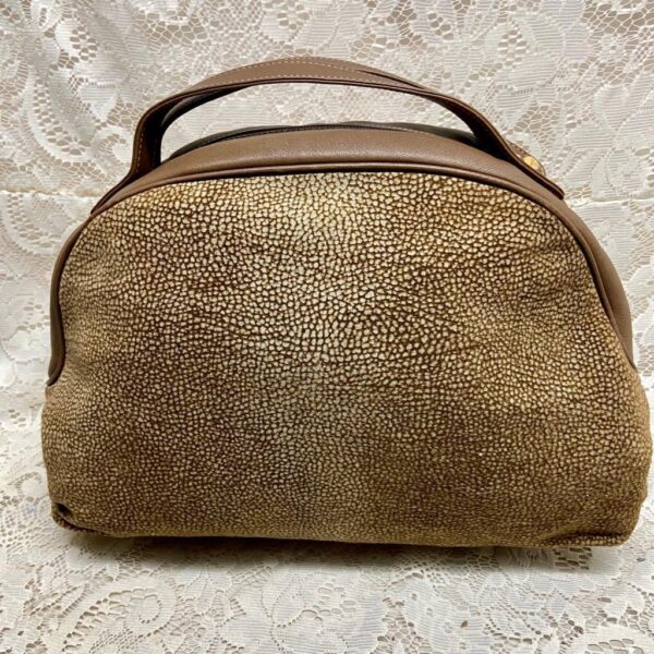 Borbonese-Redwall Quail Suede Leather Medium Handbag 14in x 10in x 6.5in