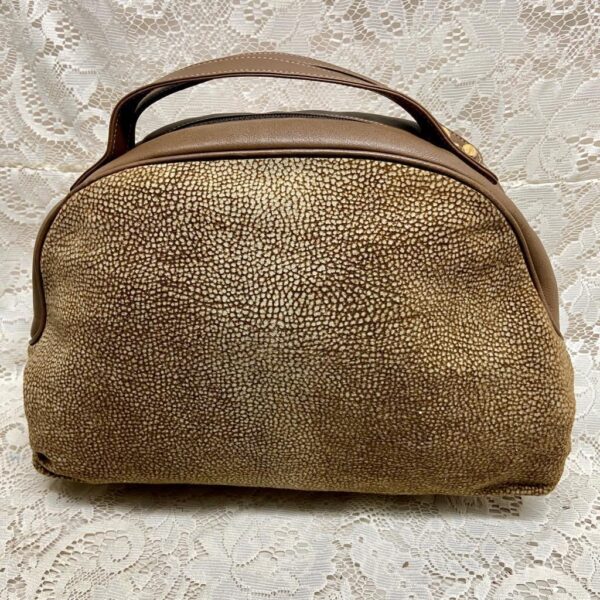 Borbonese-Redwall Quail Suede Leather Medium Handbag 14in x 10in x 6.5in