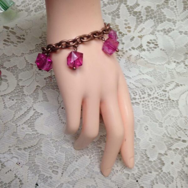 2pc European Multi Color And Pink Beaded Bracelet