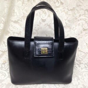 Celine, Paris, Italy Black Leather Handbag-Shoulder Bag 12in x 8in x 4in