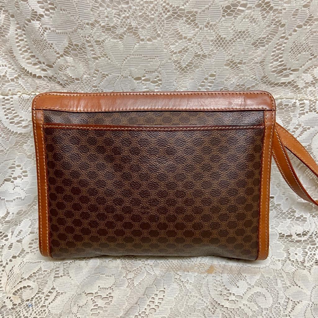 Celine, Paris, Italy Brown Mono 2-way Clutch-Wristlet 9in x 7in x 3in