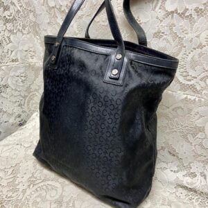 Celine, Italy Nylon-Leather Trim Handbag 12in x 10in x 4in