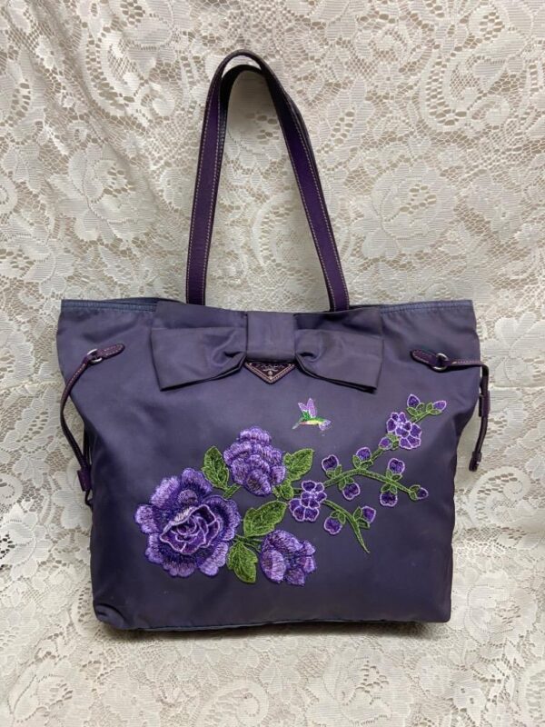 Prada Purple Nylon-Tote or Shoulder Bag 12.5in x 11in x 4in.