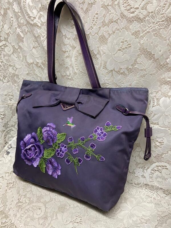 Prada Purple Nylon-Tote or Shoulder Bag 12.5in x 11in x 4in.