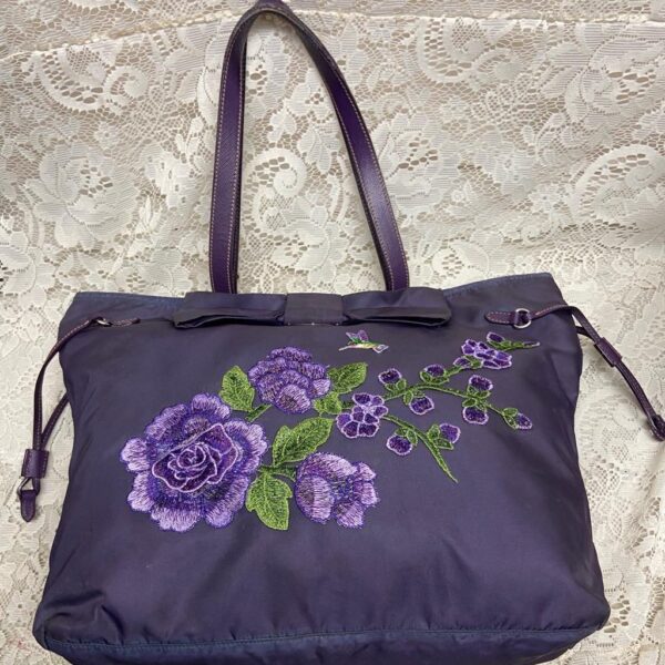 Prada Purple Nylon-Tote or Shoulder Bag 12.5in x 11in x 4in.