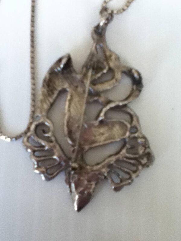 Art Nouveau, Silver Angel or Goddess Pendant Necklace- Brooch