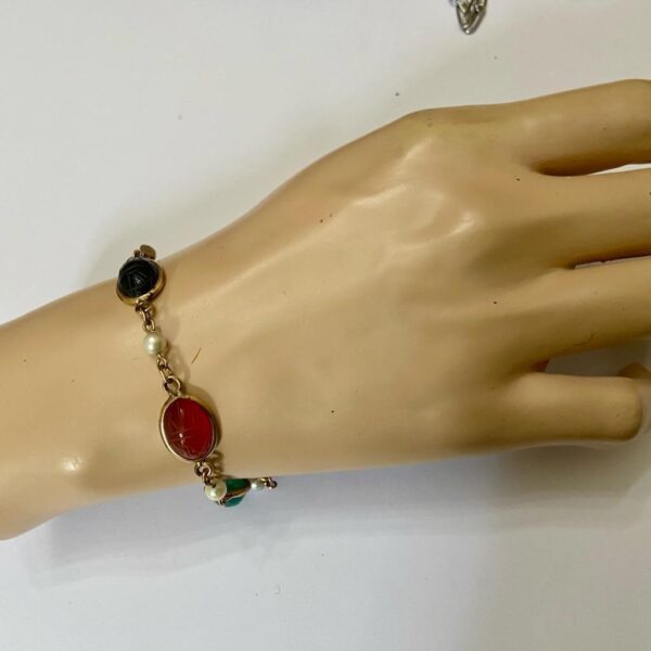 Vintage, Beautiful, Scarab- Gold Filled Bracelet