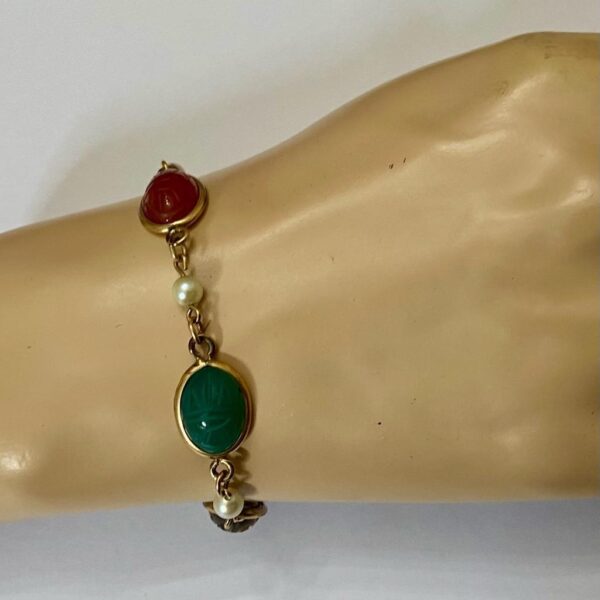 Vintage, Beautiful, Scarab- Gold Filled Bracelet