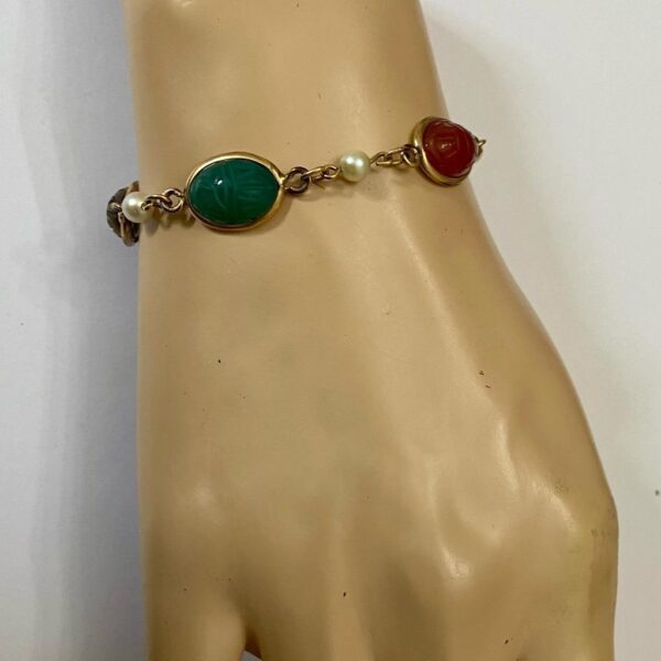 Vintage, Beautiful, Scarab- Gold Filled Bracelet