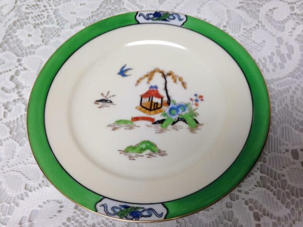 Vintage, Noritake, Japan, Variant Gaudy Blue Willow 6.2.5in Snack or Cake Plate