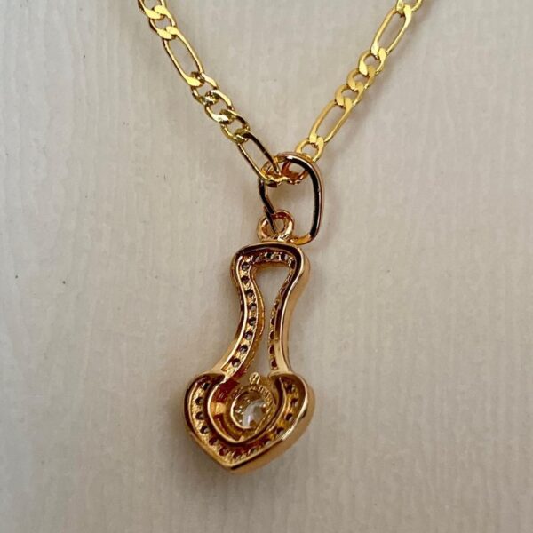 Vintage Cinderella Shoe 17in Gold Plated Pendant Necklace