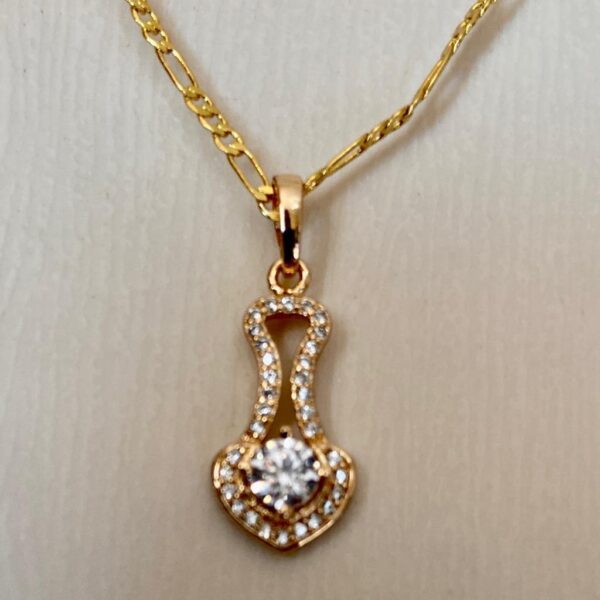 Vintage Cinderella Shoe 17in Gold Plated Pendant Necklace