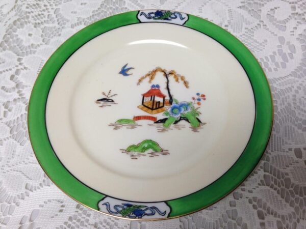 Vintage, Noritake, Japan, Variant Gaudy Blue Willow 6.2.5in Snack or Cake Plate