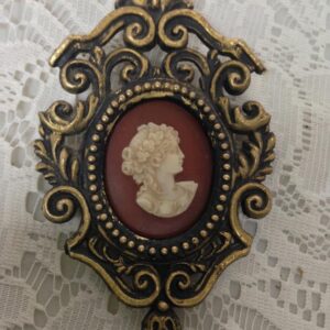 Vintage, Framed Cameo of a Lady Wall Decor, 4.5in x 3in