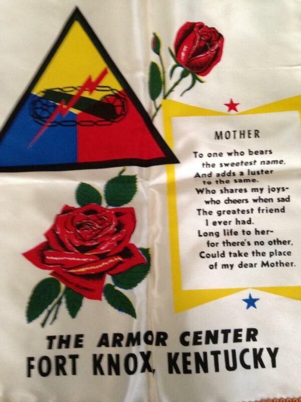 Vintage, Rare, Mother, The Armor Center- Fort Knox KY, Pillow Case, 17in x17in