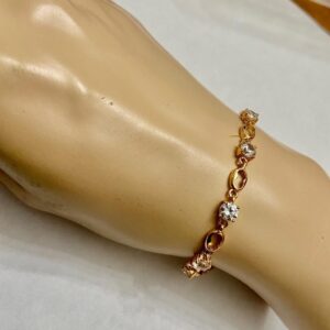 Vintage, CZ Diamonds Vermeil or Gold over Sterling Silver Tennis Bracelet