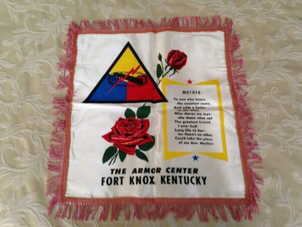 Vintage, Rare, Mother, The Armor Center- Fort Knox KY, Pillow Case, 17in x17in