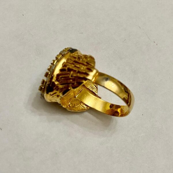 Vintage, Rare, Stamped Hobe Gold Tone, Sensuous Stone Adjustable Ring