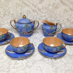 1920s, Moriyama-Morimura, Japan, Variant Gaudy Blue Willow 11pc - Tea Set