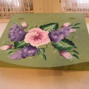 Beautiful, Wooden, Floral, Document or Trinket Box