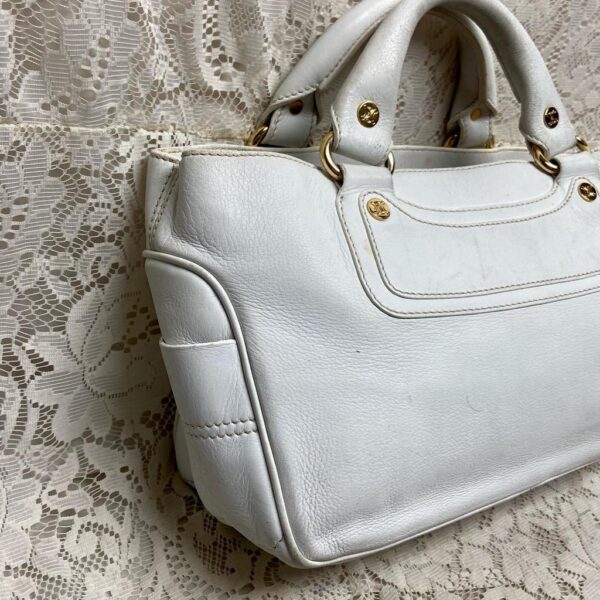 Authentic Celine White Leather Handbag-Crossbody 12in x 8in x 5in