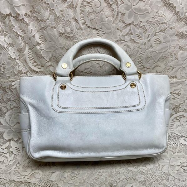 Authentic Celine White Leather Handbag-Crossbody 12in x 8in x 5in