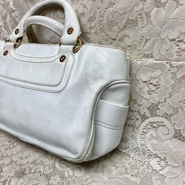 Authentic Celine White Leather Handbag-Crossbody 12in x 8in x 5in