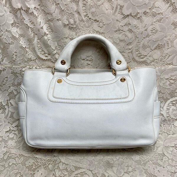 Authentic Celine White Leather Handbag-Crossbody 12in x 8in x 5in