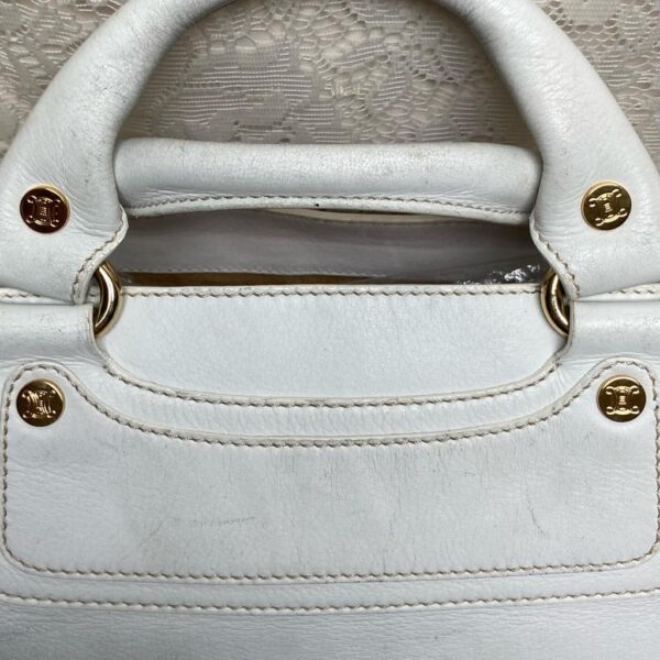 Authentic Celine White Leather Handbag-Crossbody 12in x 8in x 5in