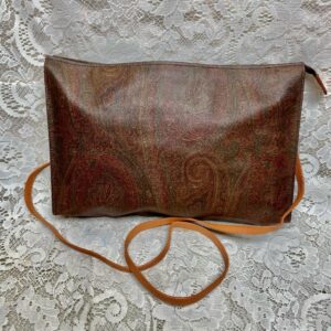 Etro, Italy, Burgundy Paisley 3-way Pouch, Clutch , Crossbody 14in x 9in x 2in