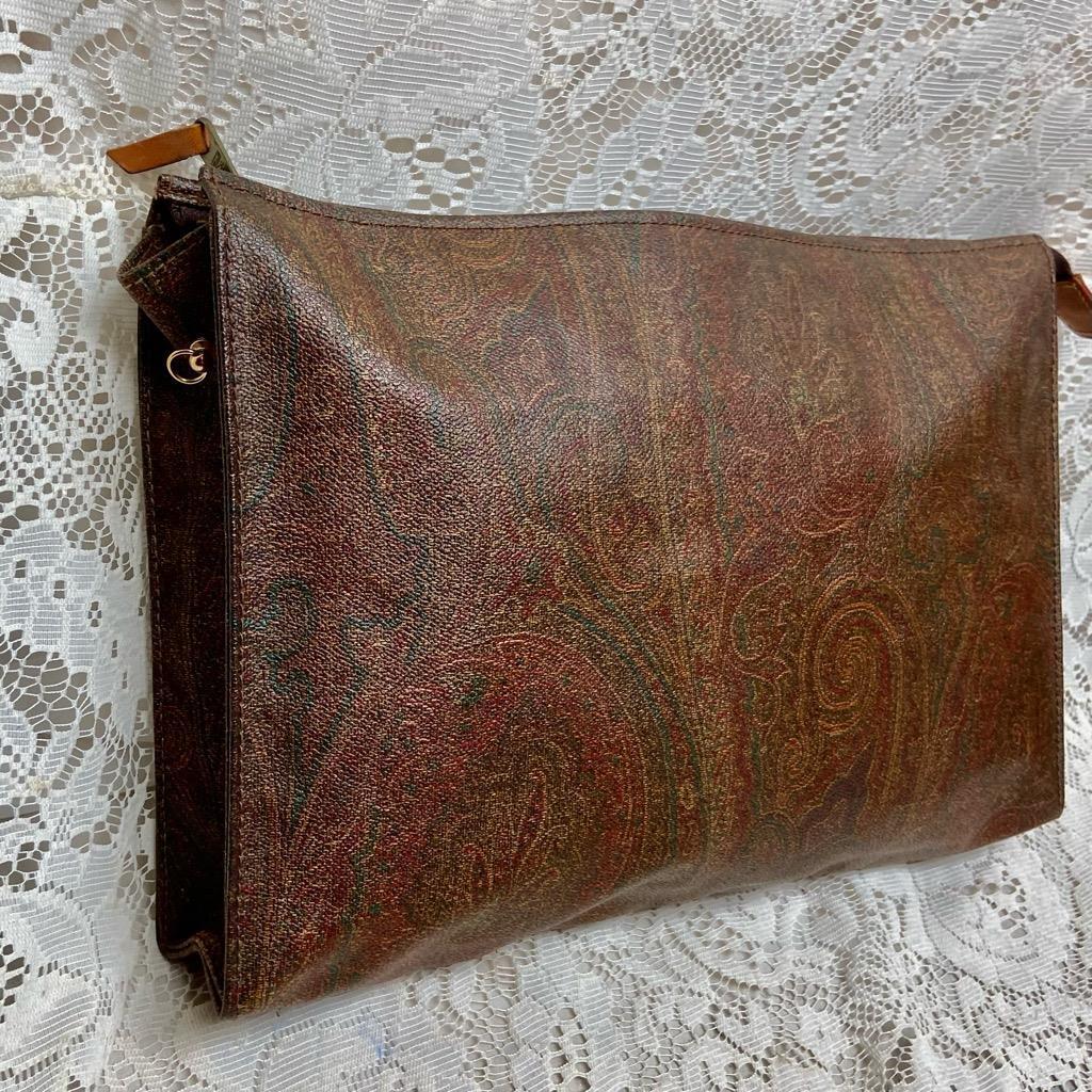 Etro, Italy, Burgundy Paisley 3-way Pouch, Clutch , Crossbody 14in x 9in x 2in