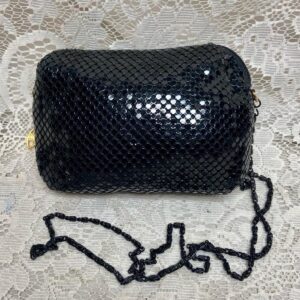 Vintage, 1995 Black Mesh Metal Clutch-CB- Shoulder Bag