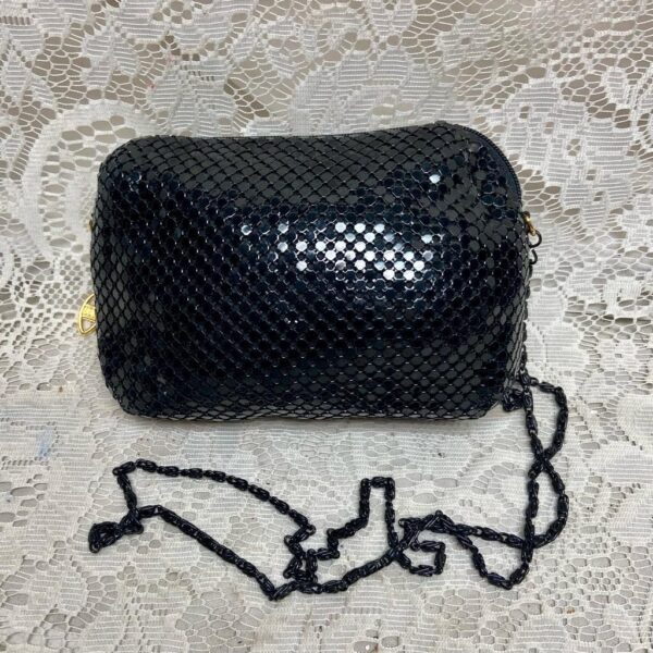 Vintage, 1995 Black Mesh Metal Clutch-CB- Shoulder Bag